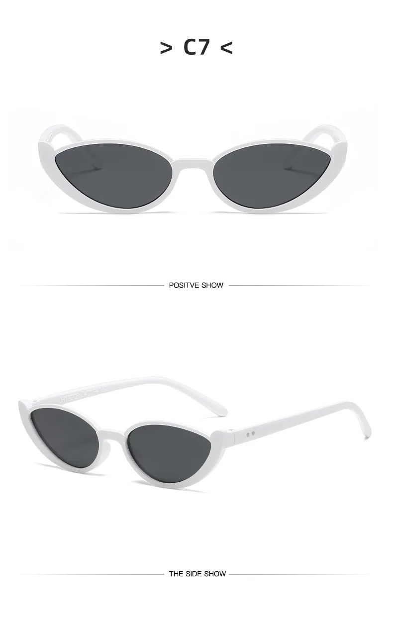 Vintage Dreieck Cat Eye Frauen Sonnenbrille Persönlichkeit PC Rahmen Harz Objektiv Reise Brillen Angeln Gläser Reiten Brille – Detail 13