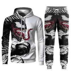 Autumn Venom Animal Starry Sky Pattern Pullover Set 3D Printed Adult Sweater Set Street Hip Hop Trend Fashion Sports Hoodie Set