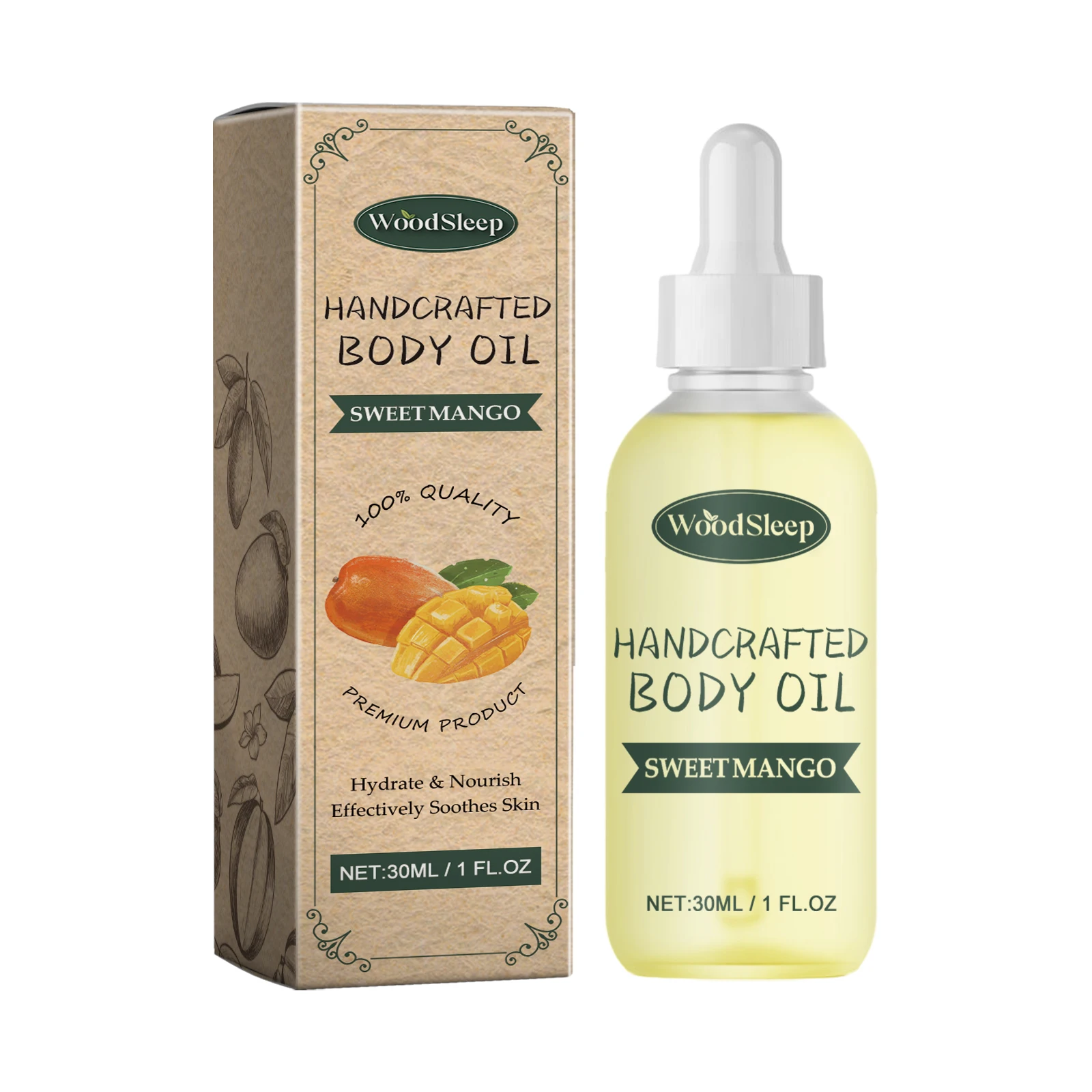 

WoodSleep Sweet Mango Масло для тела ручной работы Масло для ухода за кожей лица для разглаживания тонких морщин под глазами 3 шт.