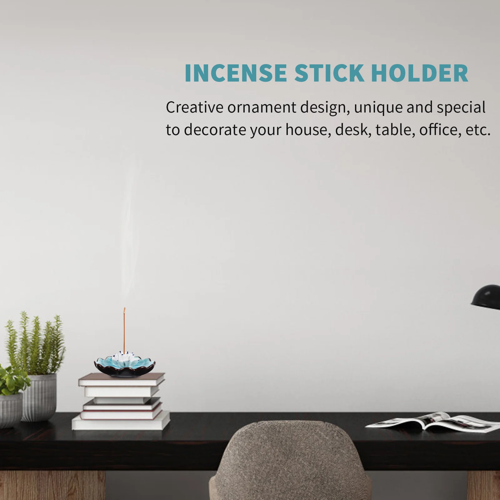 

Incense Accessory Ceramic Tray Holder Home Decor Lotus Shape Stick Burner Stove