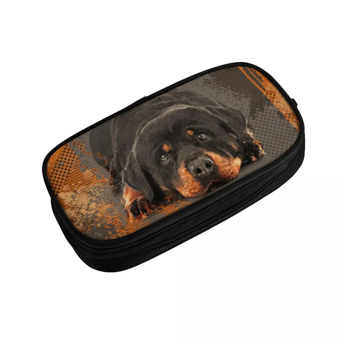 Imagem -03 - Cute Rottweiler Dog Pencil Cases para Meninas e Meninos Grande Capacidade Animal Pen Box Bolsa Acessórios Escolares Personalizado