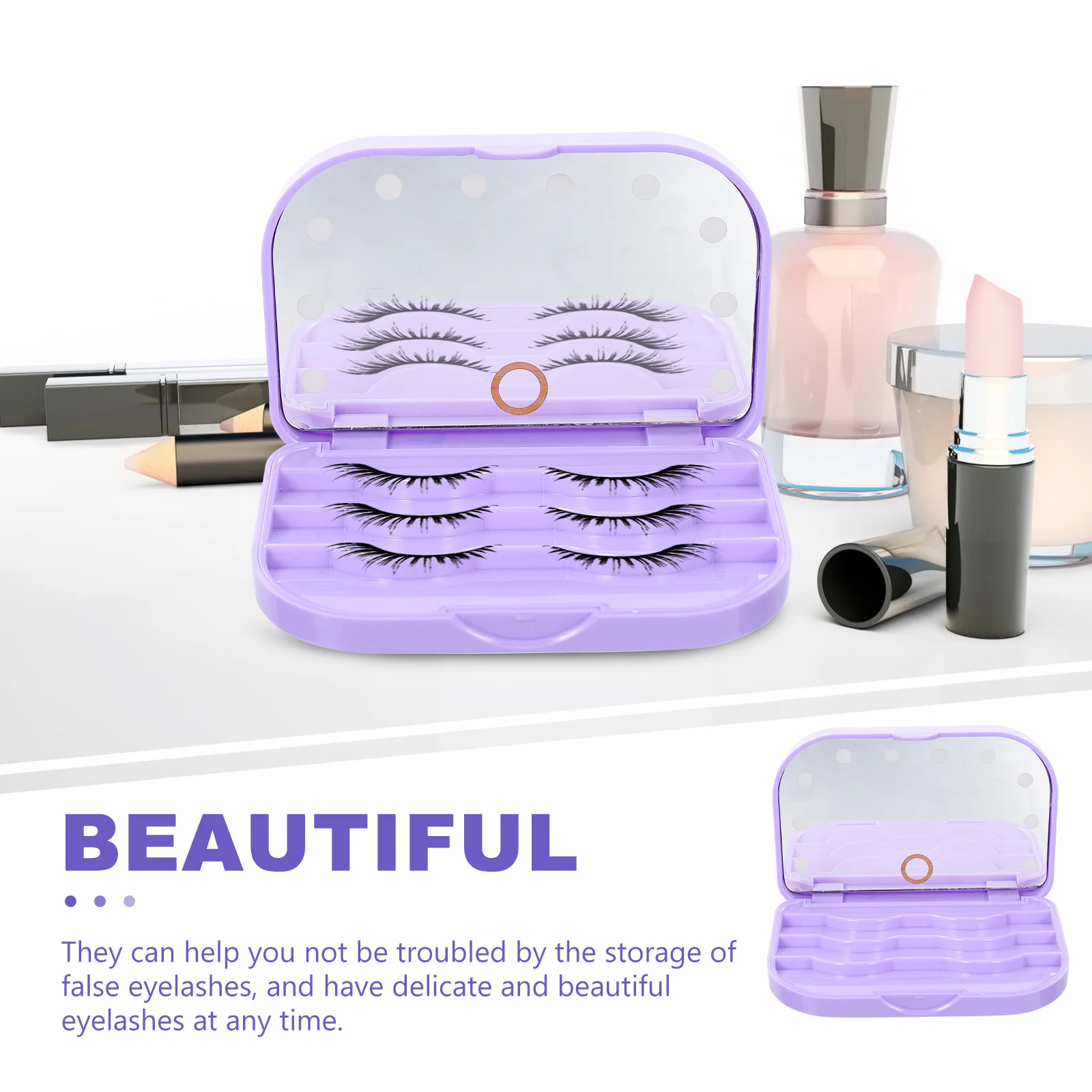 Led-lichtbak Valse opbergdoos Organisator Compact reisformaat Draagbare container Lege wimperverpakking Opslag