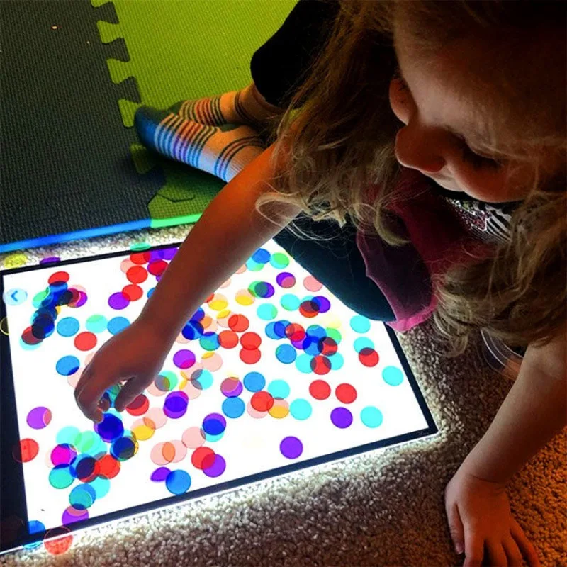 jeux enfant éducatif,Jouets sensoriels Montessori, Table lumineuse transparente, compétences en écriture, apprentissage des couleurs, jouets éducatifs pour enfants de 3 ans, jouet enfant, jouets pour enfants