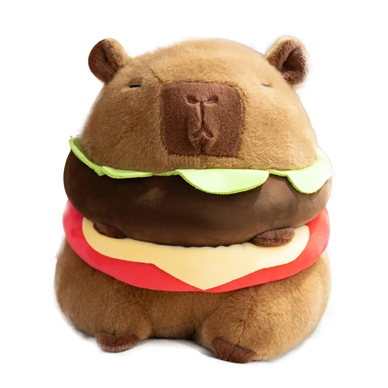 Kawaii Plushie Doll Hamburg Capibara peluche simulazione Capibara Anime simpatici animali di peluche morbido regalo di peluche giocattoli per bambini