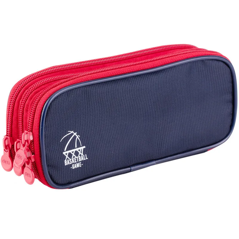 66667 pencil case 3 - layer zipper pencil case men's and women's canvas pencil case storage stationery wholesale stationery offi