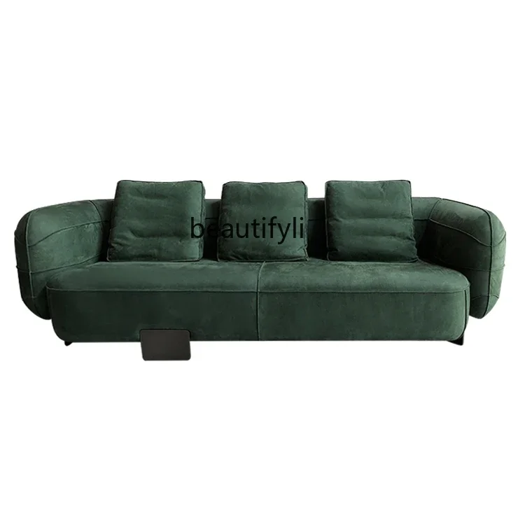 S132 Nordic Design Creative Fashion Real Matte Leather down Sofa Multi-Person Reception Sofa