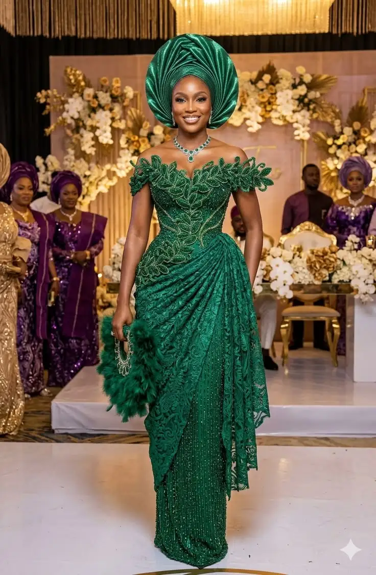 Nigerian Aso Ebi Women Evening Dresses 2027 Luxury Sequin Crystal African Mermaid Party Owambe Style Prom Gowns Customized