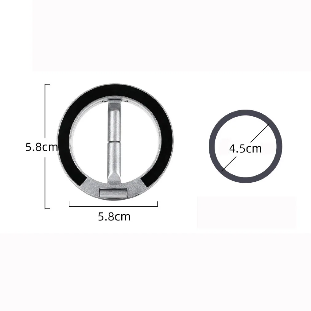 1Pc 360° Rotation Folding Stand Double-sided Magnetic Ring Holder Suitable For Magsafe Portable Multifunctional Desktop Support - view 6