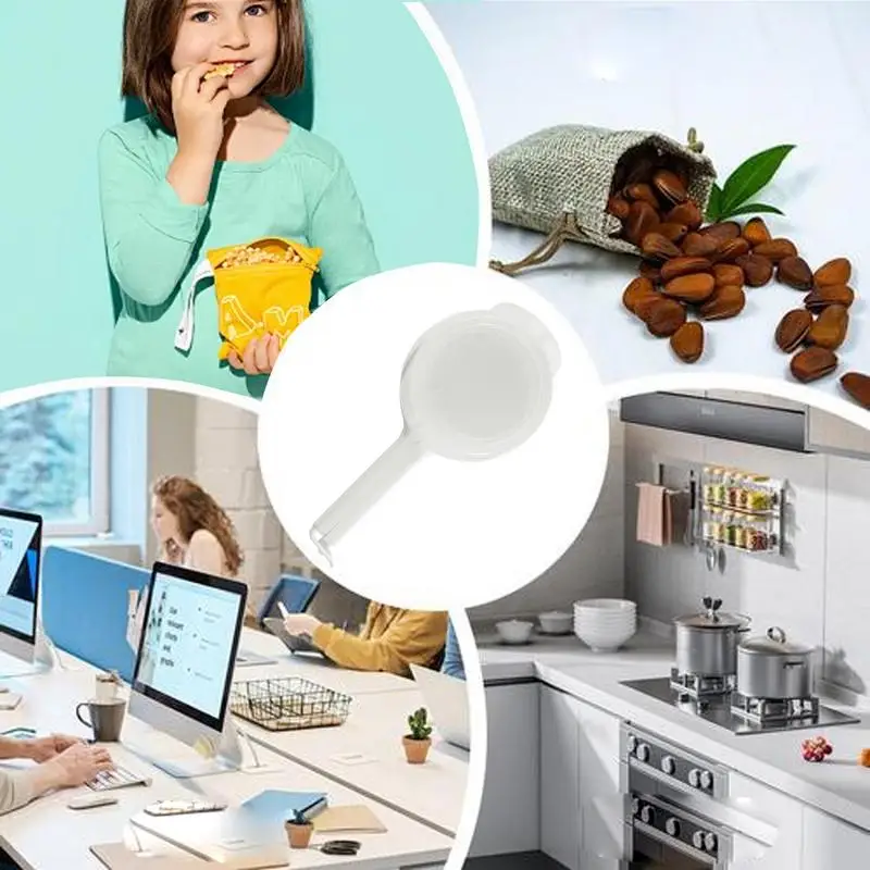 プラスチック製フードバッグシーリングクリップ、注ぎ口付きクリップ、フードストレージ、チップバッグクリップ、シーラークリップ、キッチンストレージ