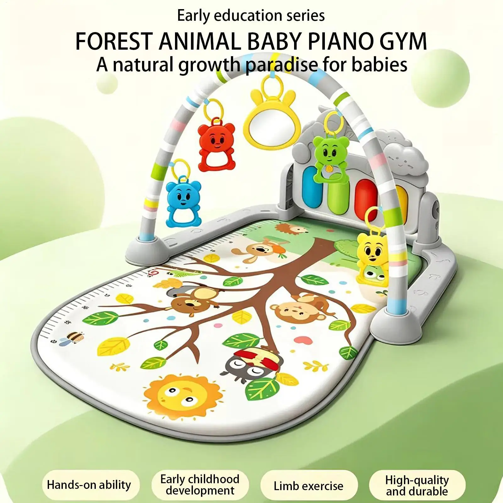 Baby Fitness Stand Music Play Gym Activity ToysNewborn Piano Crawling Blanket Pedal Game Pad Early Education 0-12 Months Gifts