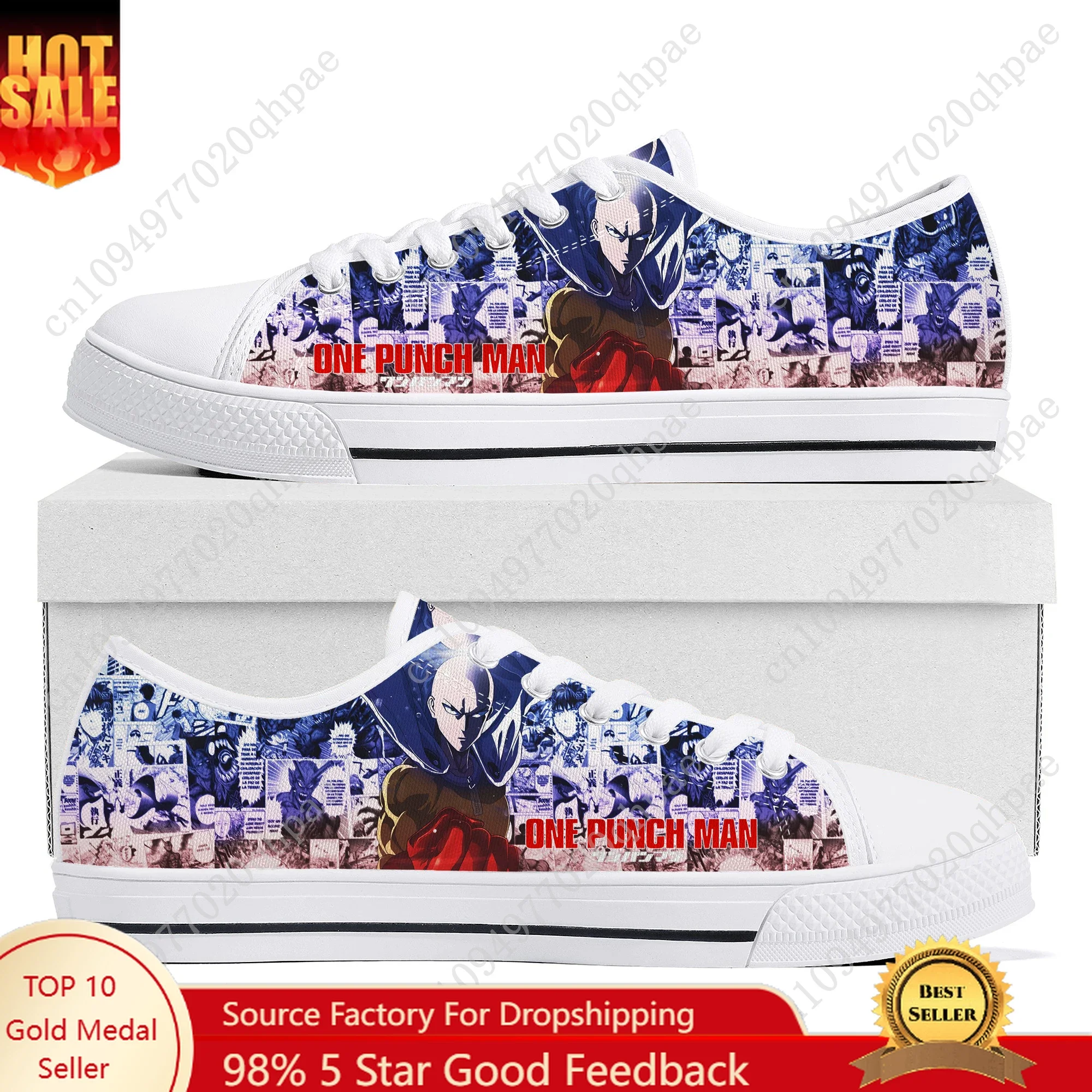

One Punch Man Low Top Sneakers Mens Womens Teenager High Quality Canvas Sneaker 3D Print Casual Couple Shoes Personalized Shoe