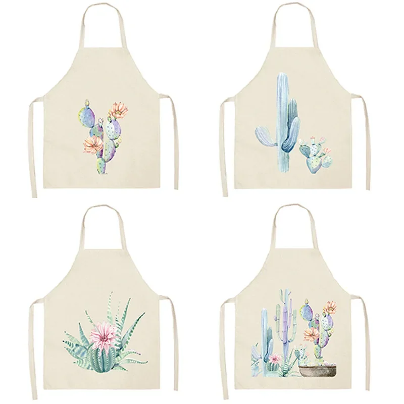 Cactus and lipstick pattern kitchen apron women master apron Women kitchen apron Woman kitchen apron goods for home kitchen