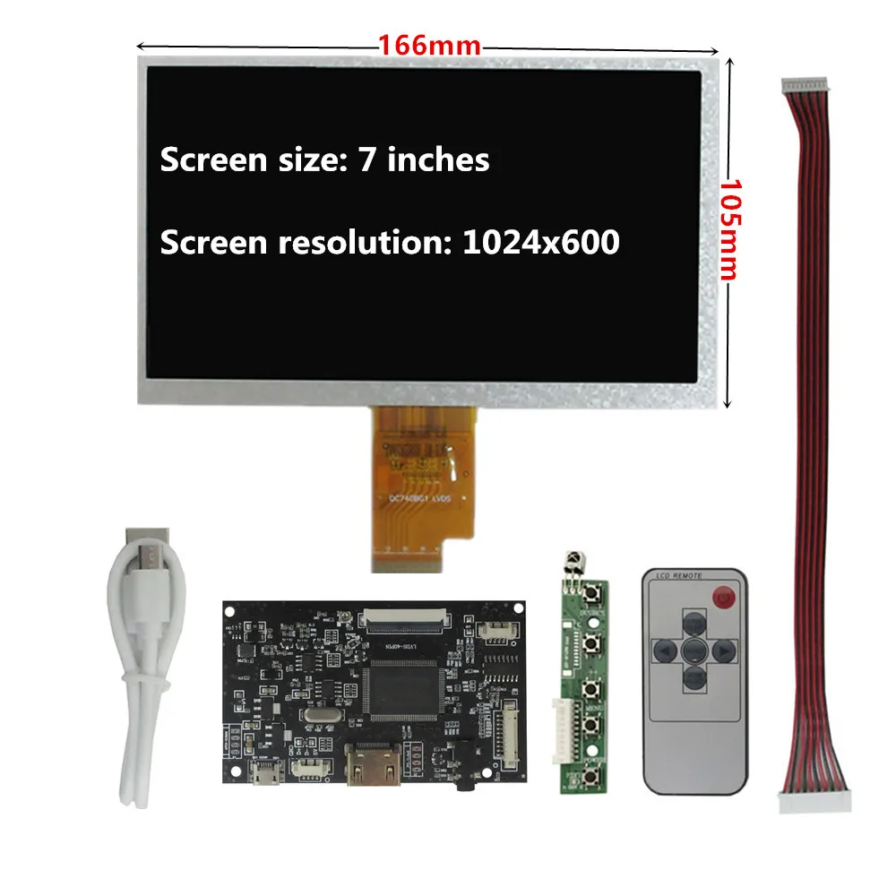 Imagem -04 - Tela Lcd Multifuncional para Computador Driver Control Board Hdmi Audio Raspberry Pipc 6.5 10.1