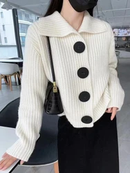 Lose dicke Frauen Strickjacken großen Knopf Pullover Strickjacke Strick pullover Herbst Winter Langarm Tops Jacke für Frau