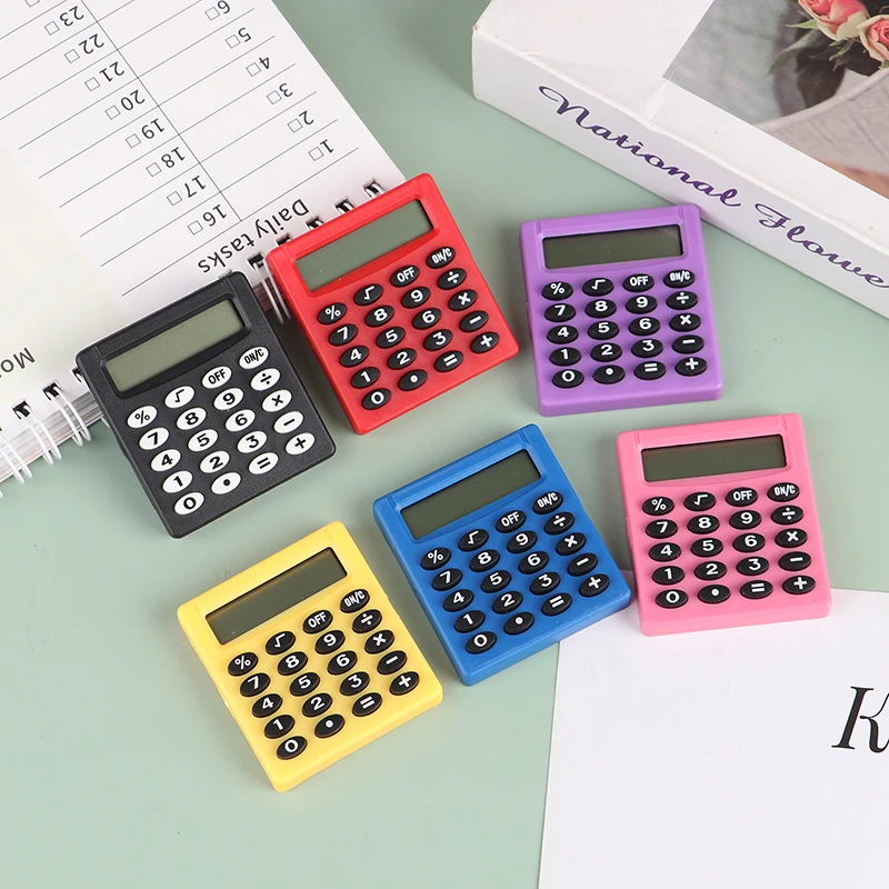 1PC Mini Candy Color Pocket Calculator 8 Digits Creative Square Portable Calculator School Office Stationery