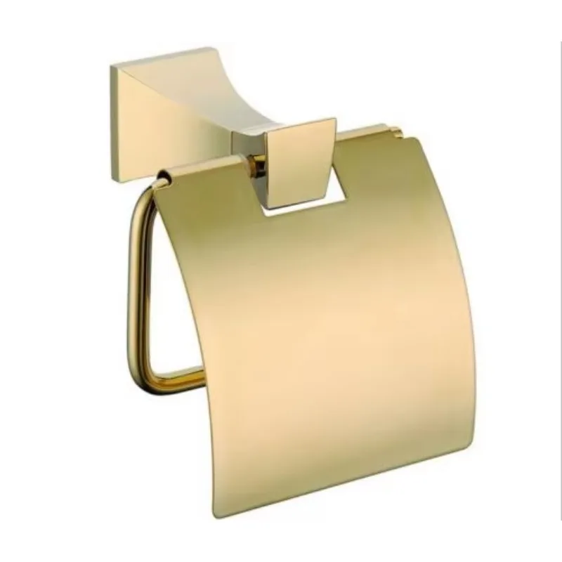 Set aksesori kamar mandi kuningan emas 5 buah