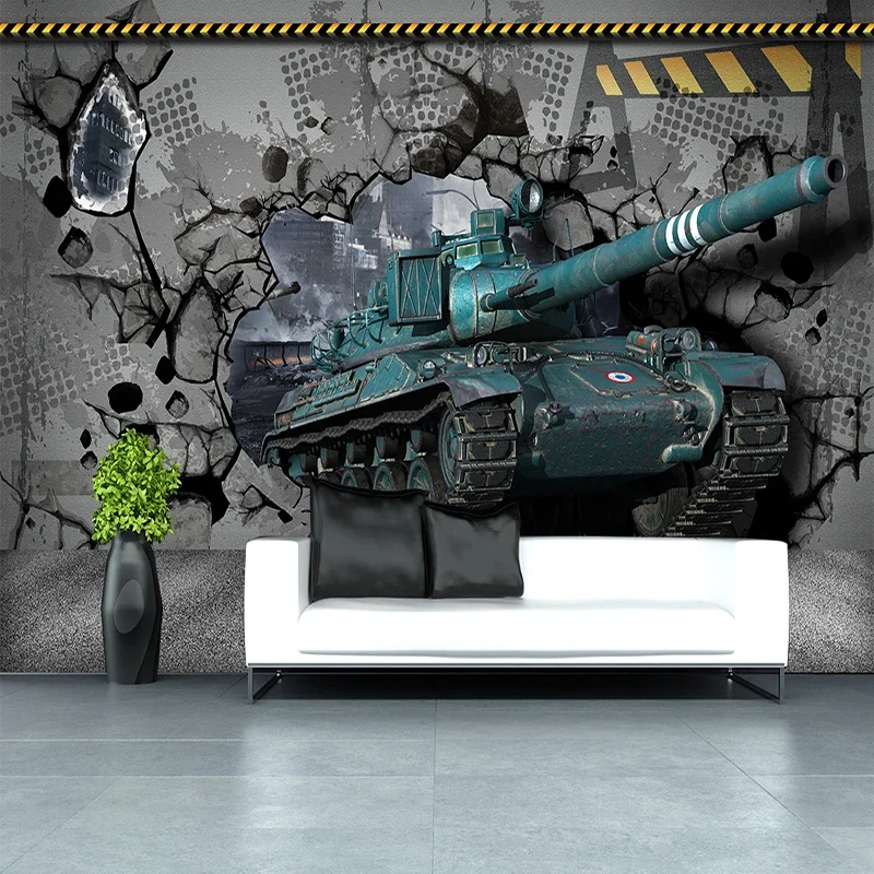 

World Of Tanks Colorful Tapestry Wall Hanging 3D Tank Broken Wall Mural Tapestry Living Room Children Boys Bedroom Tapestry