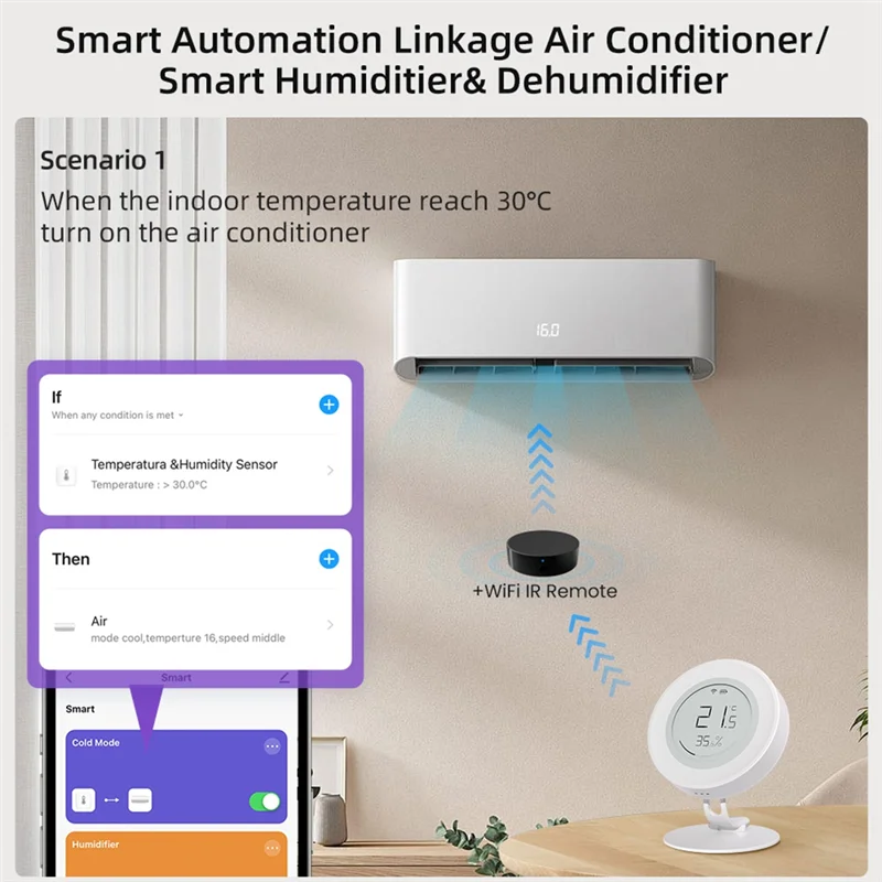 -AT52 Temperature And Humidity Sensor Graffiti Zigbee Intelligent Sensor E-Ink Screen Detection App Remote Control Sensor