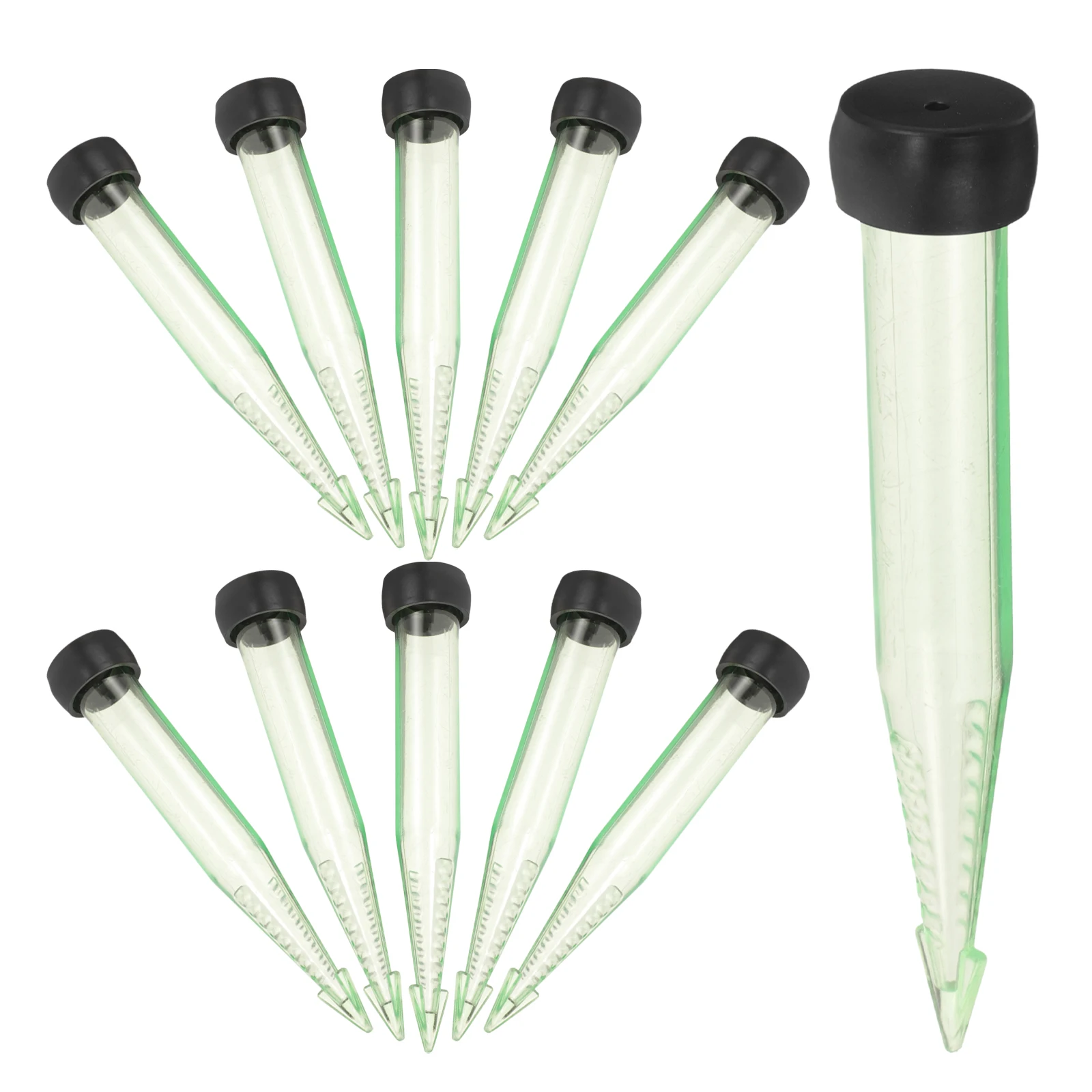 

50pcs Floral Water Tubes Clear Plastic Vials Green Color Stems Moisturizing Containers for Arranging Storage Flowers