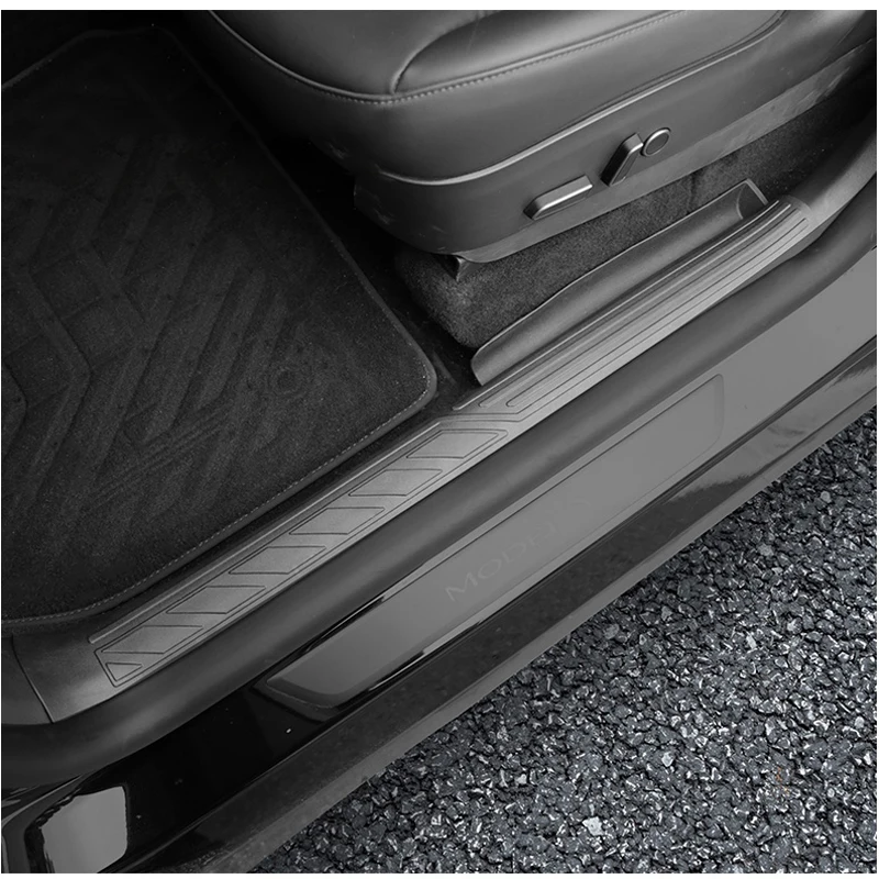 For Tesla Model Y Accessori Boot Loading Guard Trunk Sills Kit + Front Door Sill Plate Cover+Rear Door Entry Carpet Protector