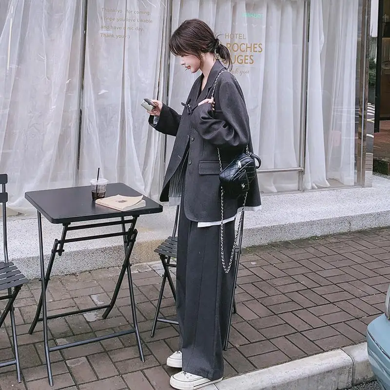 SuperAen Splicing Design Blazer da donna Primavera e autunno 2025 Nuovi pantaloni blazer casual Set da due pezzi