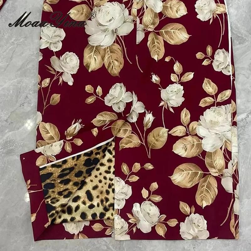 MoaaYina 2025Herfstoutfit Moerbei zijden jurk Royale kraag rok met lange mouwen en omwikkelde billen Temperament Luxe