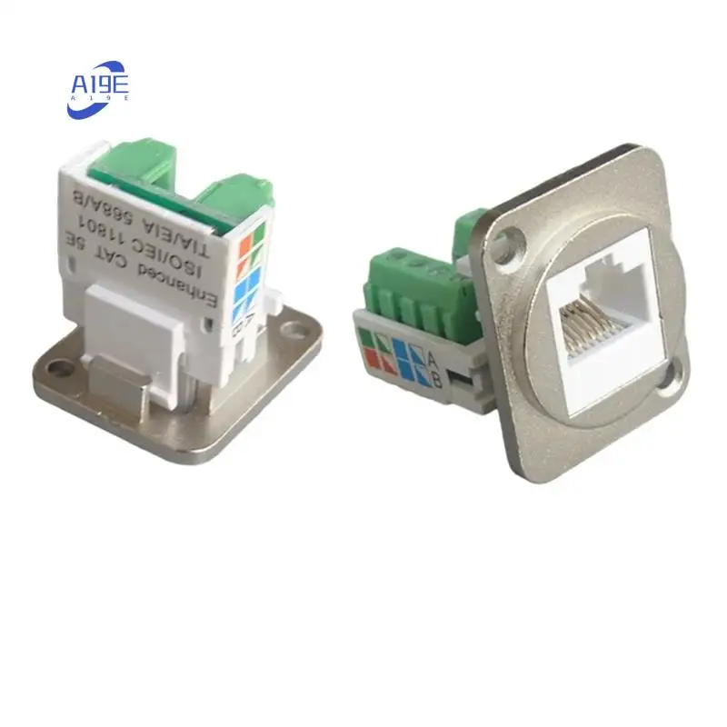

A19E-5 RJ45 CAT.5E Wiring Terminals Network Computer Modules With Fixing Nuts