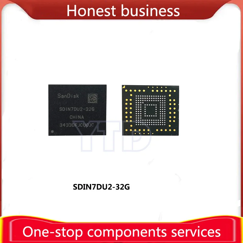 100% Working 1 Piece SDIN7DU2-32G 100% Quality BGA153 EMMC 32G Chip Mobile Phone Hard Disk Memory Computer Storage SDIN7DU2 32GB