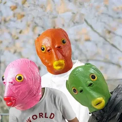 Halloween Green Fish Head Monster Mask Sand Sculpture Play Strange Green Fish Head Cover Costume Party Carnival Full Face Mask