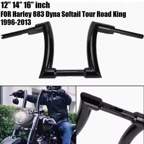 Motorcycle 12" 14" 16" Bar Handlebars 2 Inches Black Single Pump for Harley 883 Softail Fat Boy Breakout Road King 1996-2013