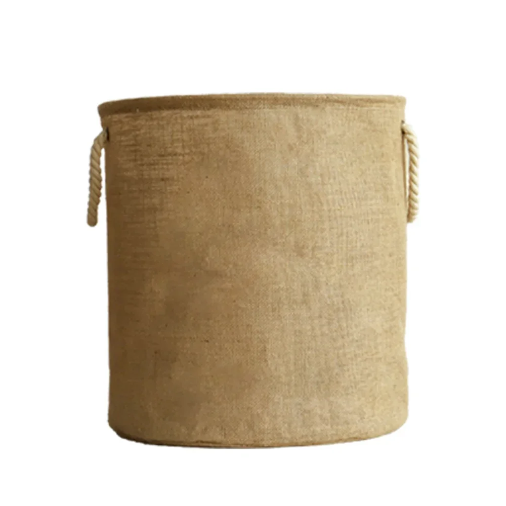 Collapsible Linen Dirty Laundry Basket Large Capacity Clothes Storage Toy Storage Box Portable Rope Storage Laundry Bin