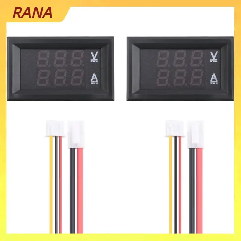 

RANA 2Pcs Digital Voltmeter Ammeter DC 100V 10A Amp Voltage Current Meter Tester Blue + Red Dual LED Display Panel With Connect