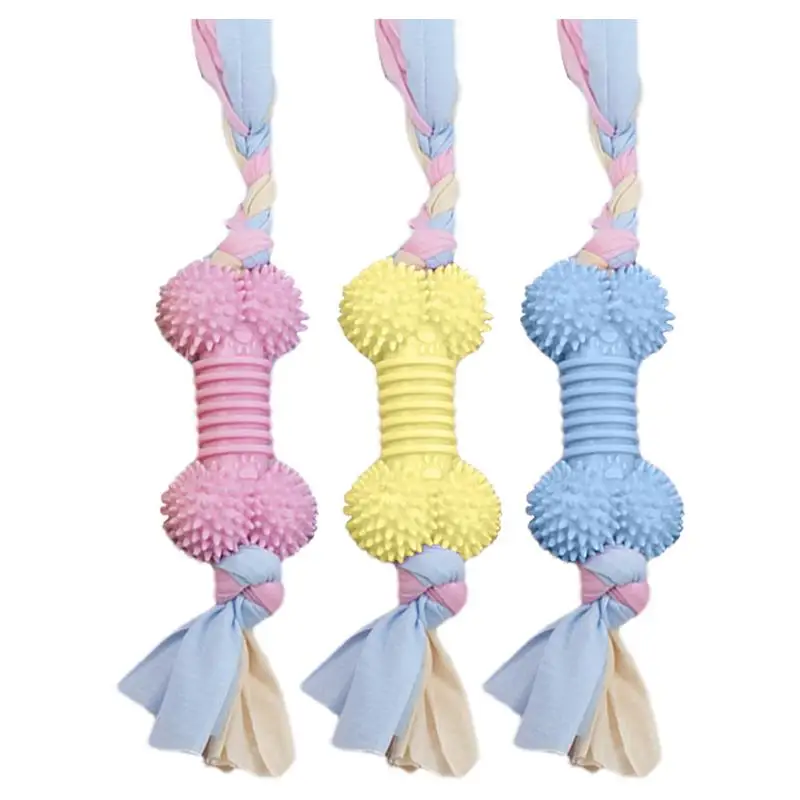 Small Dog Teething Toys 3pcs Soft TPR Puppy Teething Sticks Reusable Ball With Rope Dog Toy Puppy Teether Dog Teeth Cleaning Toy