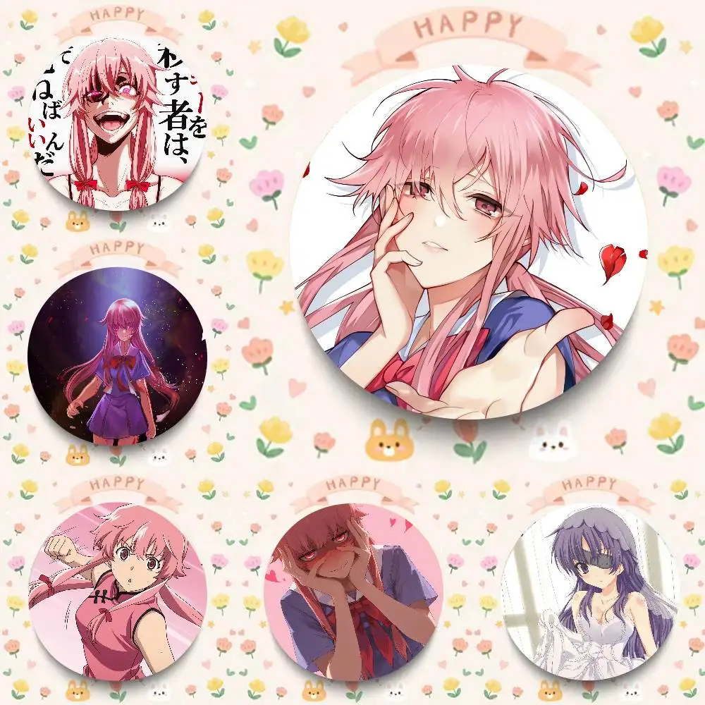 Anime Future Diary Pin Fashion Jewelry Accessories Round Brooch On Backpack Fan Collection Jewelry Badge Gifts