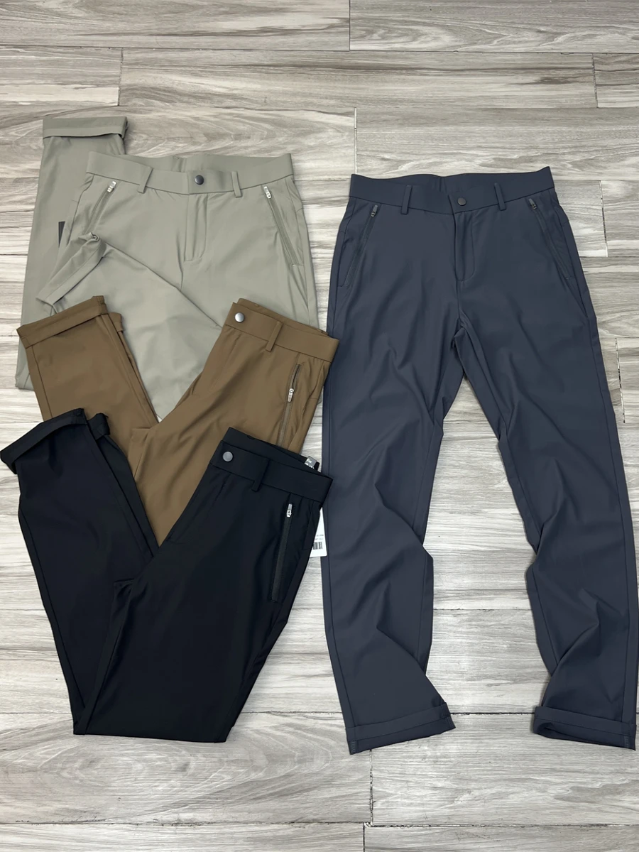 

Мужские летние повседневные брюки прямого кроя из ледяного шелка с охлаждающим эффектом, эластичные, быстросохнущие, дышащие, для деловых поездок и повседневной носки