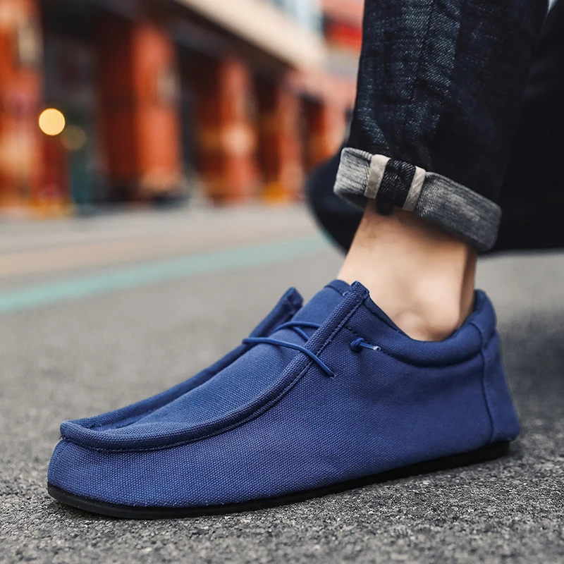 

YRZL Mens Shoes Canvas Breathable Male Walking Driving Shoes Comfortable Vulcanize Shoes Flats Casual Shoe Masculino Loafer Shoe