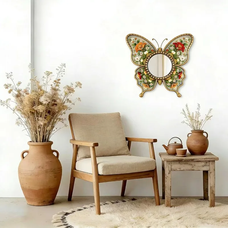 New Creative Nordic Bedroom Living Room Entrance Wall Decoration Mirror Desktop Decor Gift Статуэтки Из Дерева Miniatures