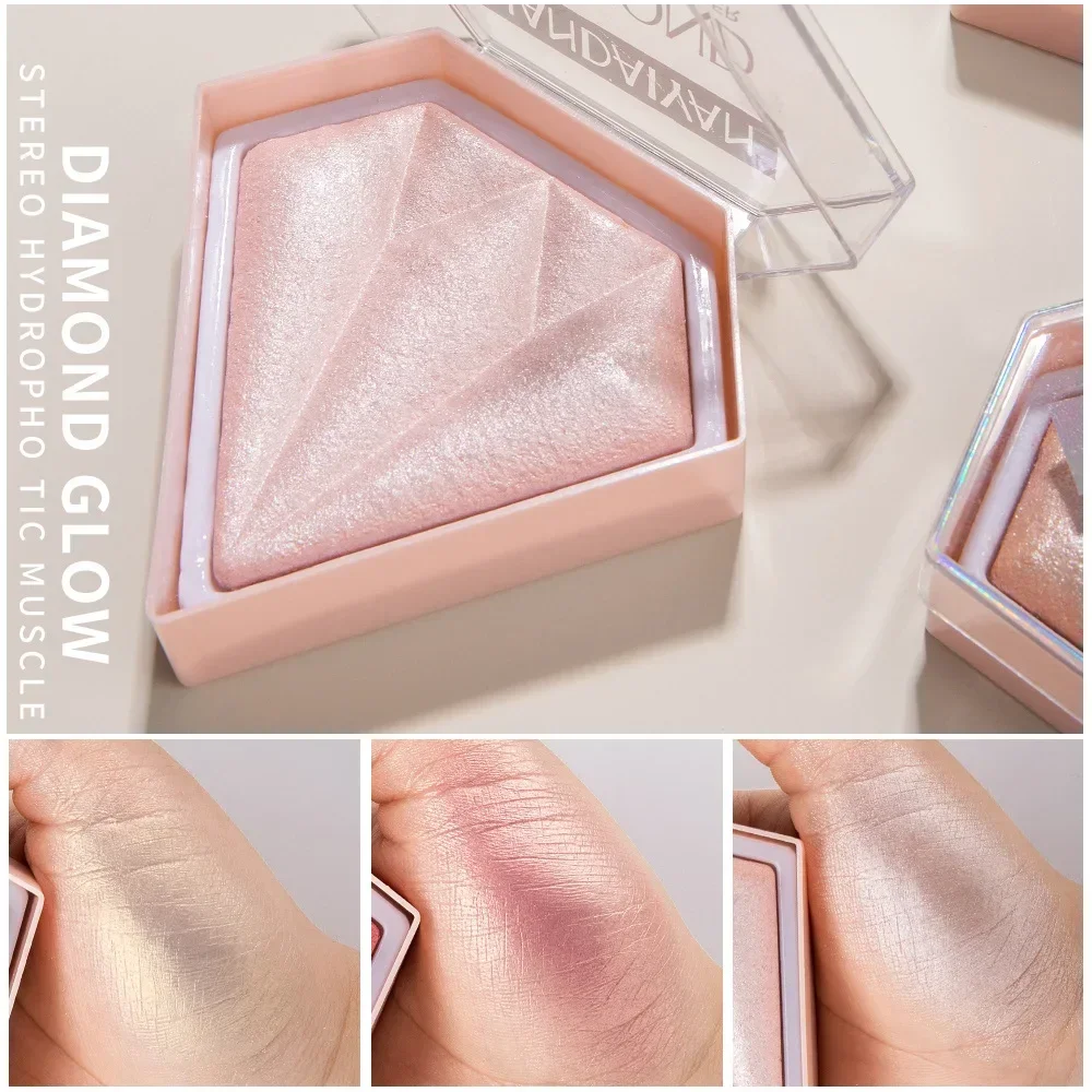 Highlighter pó paleta maquiagem rosto contorno shimmer água luz destaque cosméticos 3d em relevo corpo shimmer