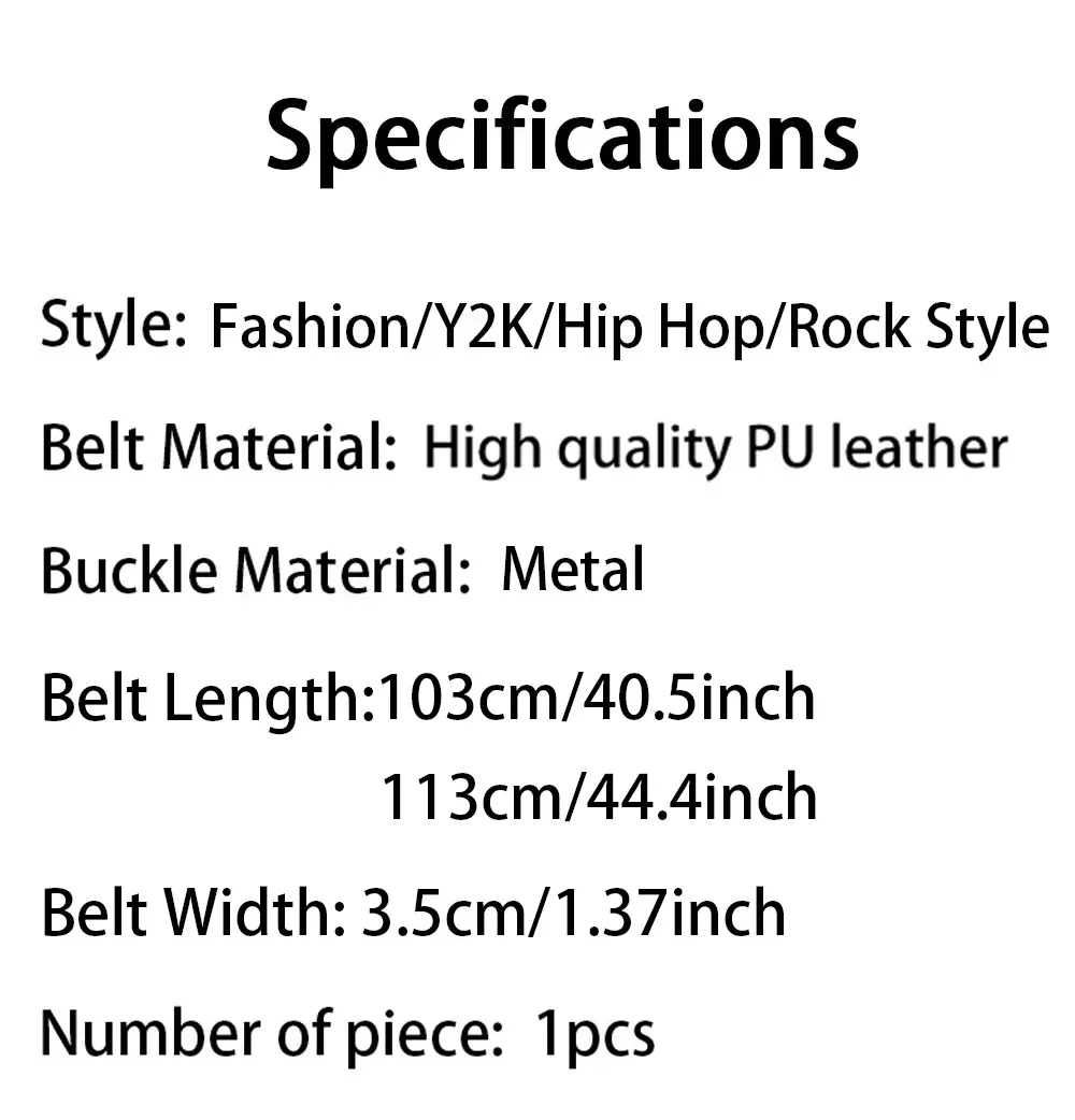 Trend Niet Gürtel Heavy Metal Gürtel Männer Frauen Punk Nachtclub Rock Stil Gürtel Jeans Gürtel Y2K Gürtel Mode Dekoration frauen gürtel – Detail 1