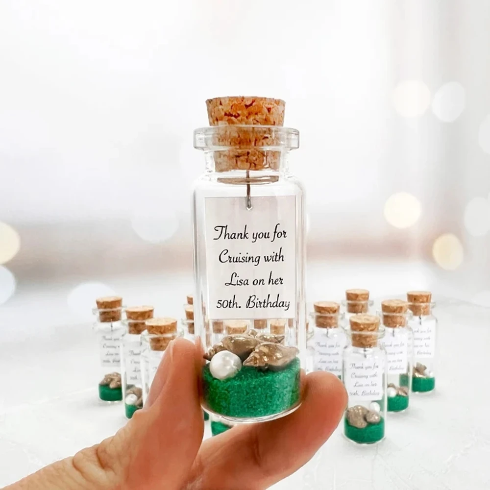 Save the Date Beach Wedding Favors in Bulk Wedding Keepsake for Guests Message In A Bottle With Sand SET OF 10