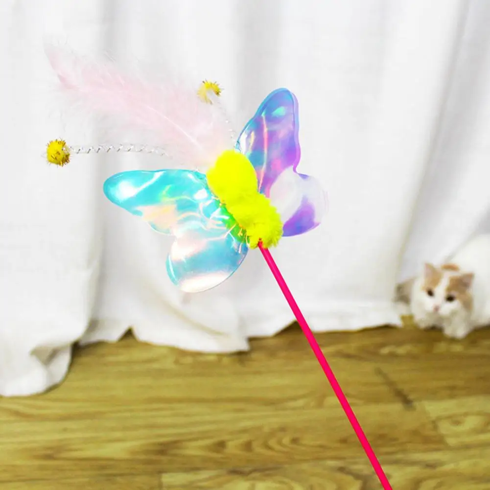 Great Cat Teaser Toy Creative Shape Relieve Boredom Plastic Cat Chasing Teaser Rod Toy Pet Supplies