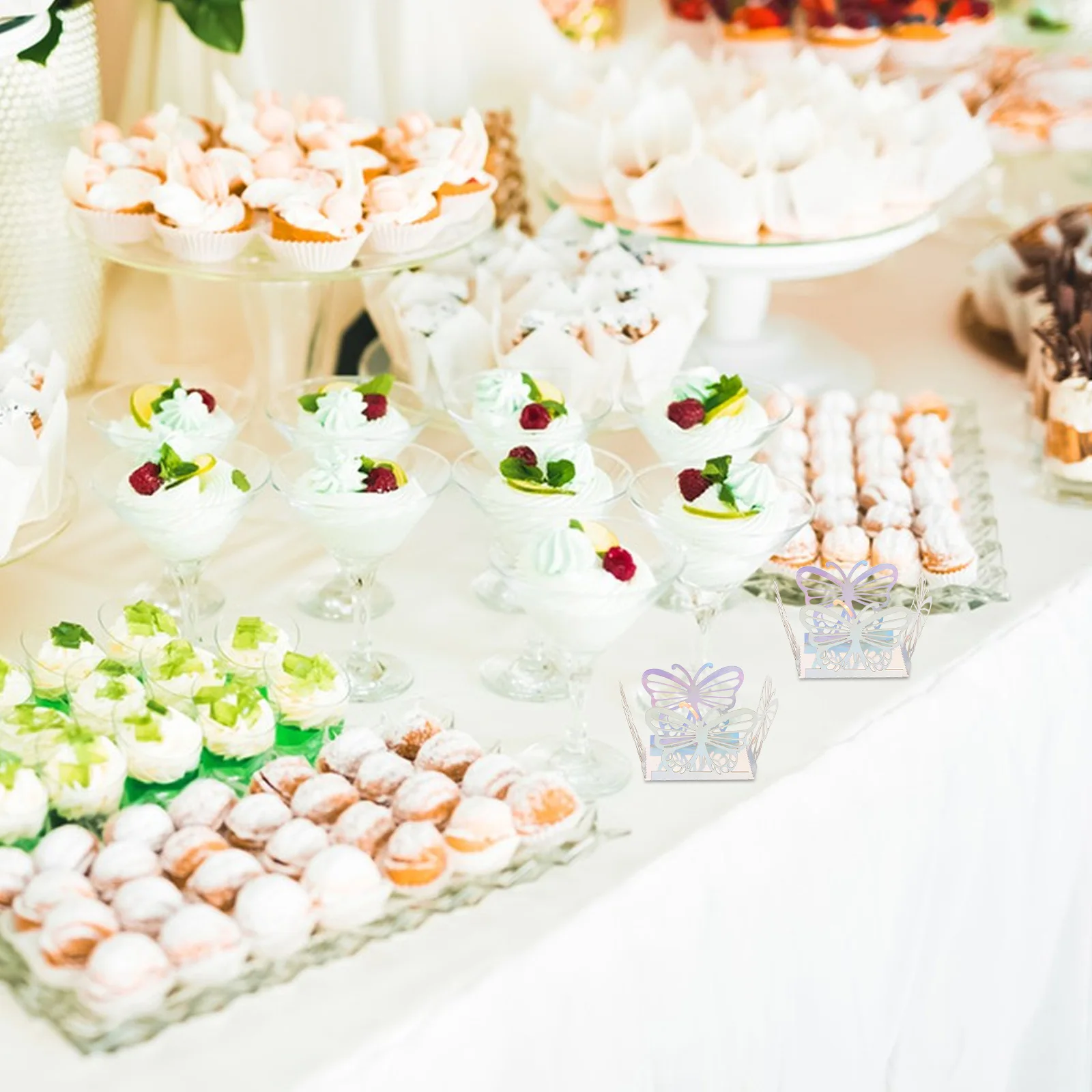 

50 Pcs Creative Candy Box Hollow-out Chocolate Wrappers Paper Dessert Cups for Baby Shower