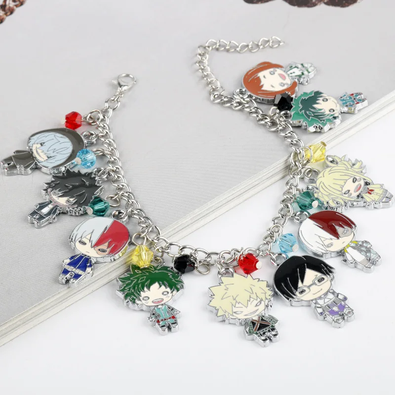 Anime My Hero Academia Charm Bracelets Handmade Enamel Pendant Cartoon Bracelet Jewelry Accessories for Boys Cosplay Gifts