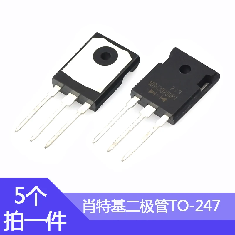 5pcs Mbr30200pt Schottky Diodes 3a/200v Rectifier 3p 3a/200v Diode To-247 Plastic Package 200v