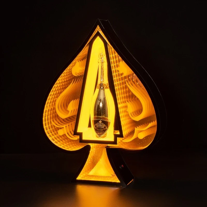 

Stainless steel champagne wine saucer bar KTV nightclub foreign wine LED luminous spade A wine , display stand
