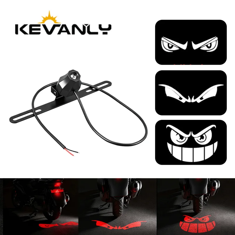

Motorcycle LED License Plate Projection Light Devil's Smile Rear Projection Light LED High Brightness Motorcycle Warning Light