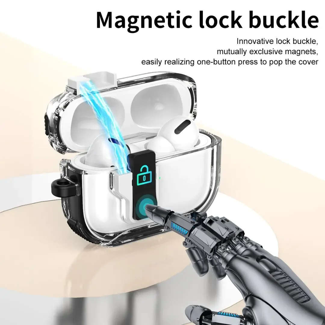 

Security Lock Case For AirPods Pro 2 Cover For AirPods 4 Pro Pro2 Generation Anti-collision Cases Headphone Coque