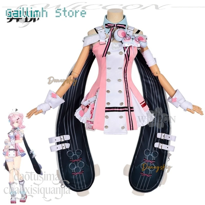

Chiz Anime Game 코스프레 Kawaii Pink Punk Y2K Dress Headwear Shoes Hat Wigs Jirai Kei Suit Party Cosplay Neverness To Everness