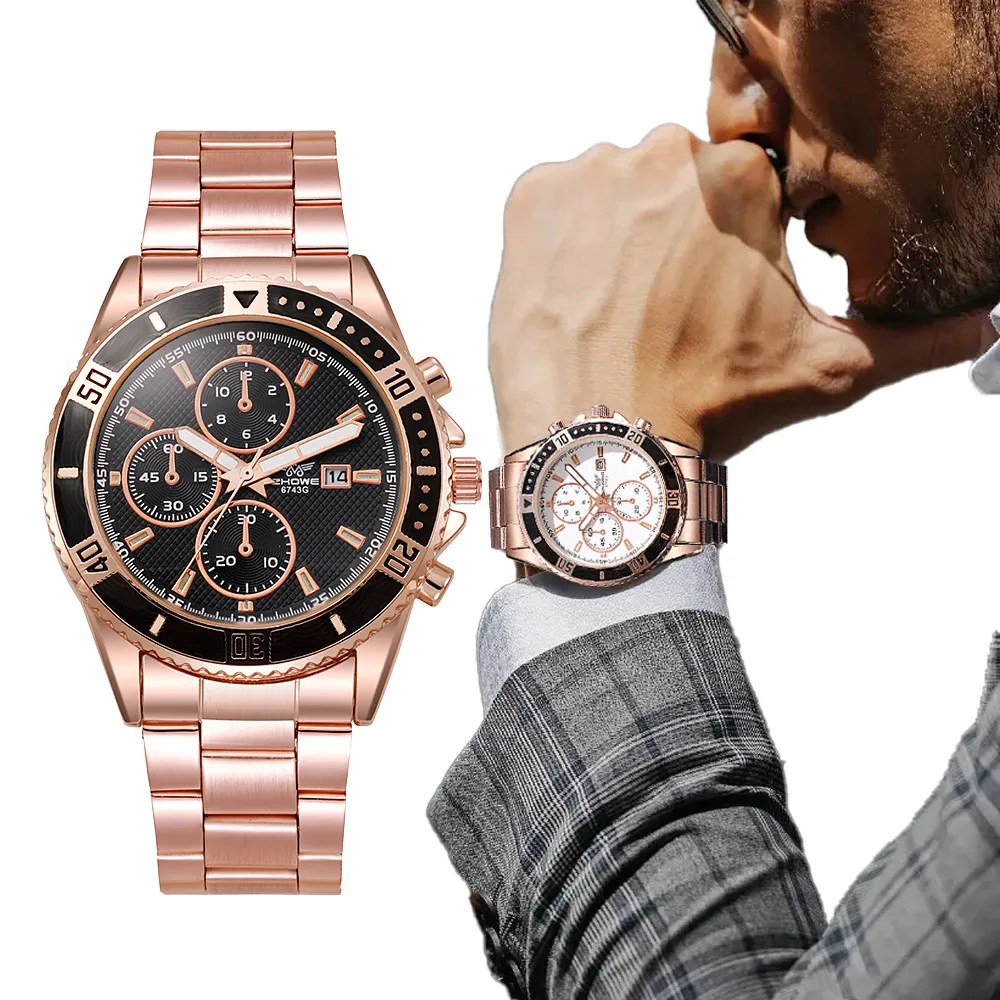 Luxury Men\'s Big Dial Brand Watch 2023 New Male Luminous Calendar Quartz Watches Business Stainless Steel Clock Wristwatches