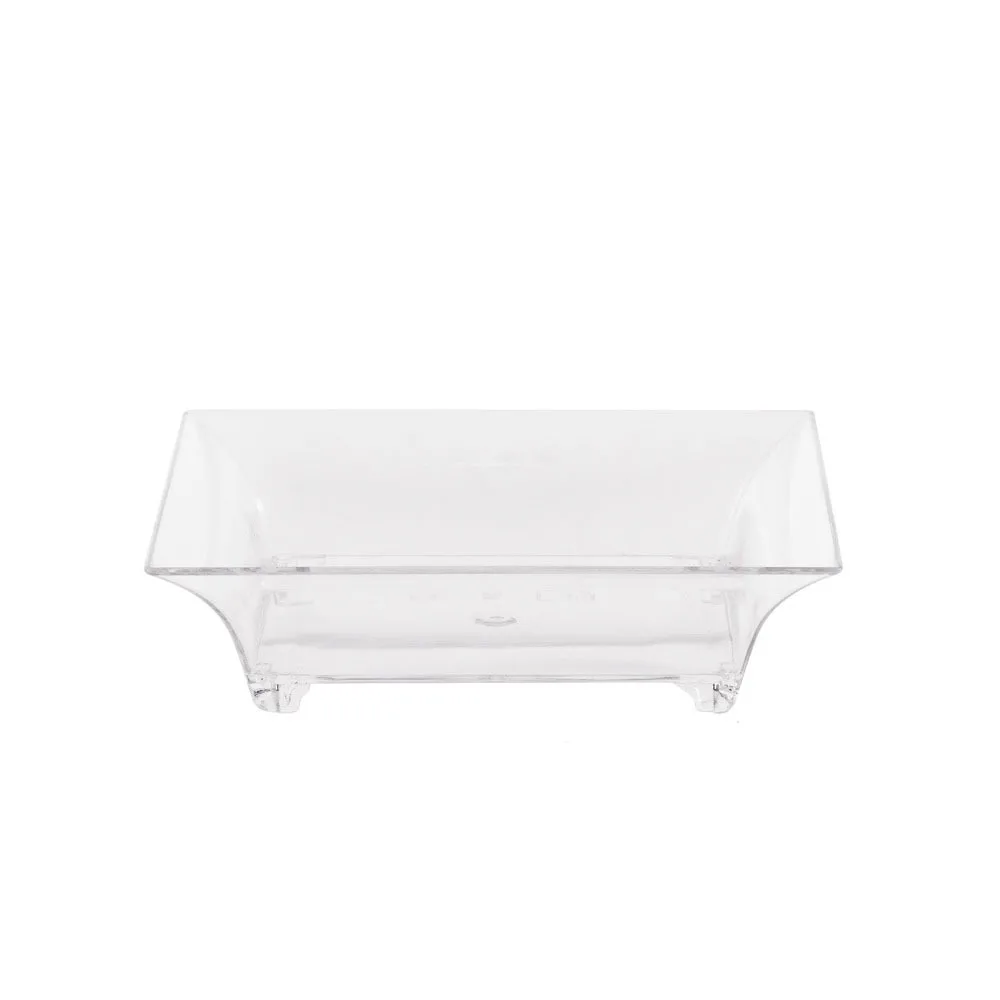 

50pcs Household Mini Square Dessert Tray Transparent Disposable Ice Cream Bowl Plastic Seasoning Plate Banquet